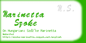 marinetta szoke business card